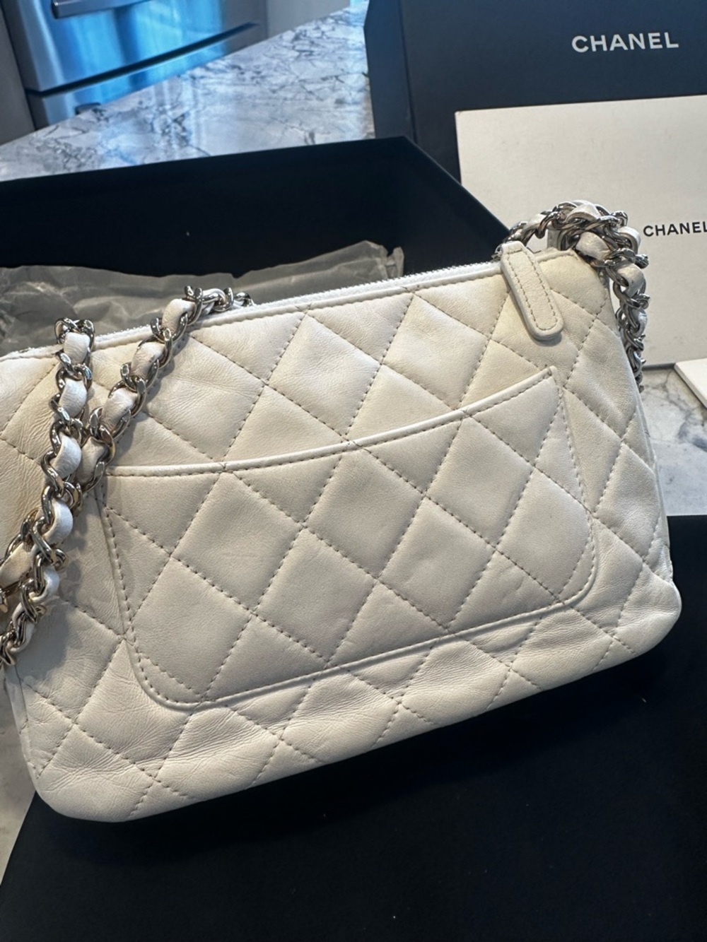 CHANEL White Quilted Crossbody Bag - Picture 15 of 15